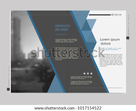 Cover design annual report,vector template brochures, flyer, presentations, leaflet, magazine size. White with blue abstract background