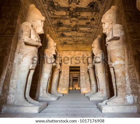 Great Temple interior, Abu Simbel, Egypt Royalty-Free Stock Photo #1017176908