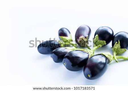Eggplant on a white table