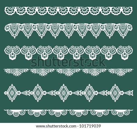 Set of Lace Ribbons - for design and scrapbook - in vector