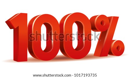 Vector of 100 percent in white background Royalty-Free Stock Photo #1017193735