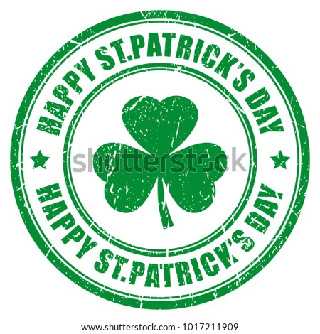 Happy Saint Patrick's day vector stamp illustration isolated on white background