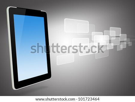 tablet computer and virtual icons
