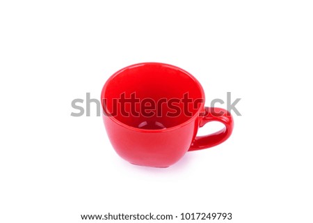 red mug on white background, background for design