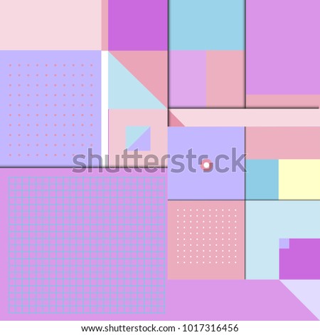 Trendy geometric elements memphis poster design with puncy pastels colors. Retro style texture, pattern and elements. Modern abstract cover design template