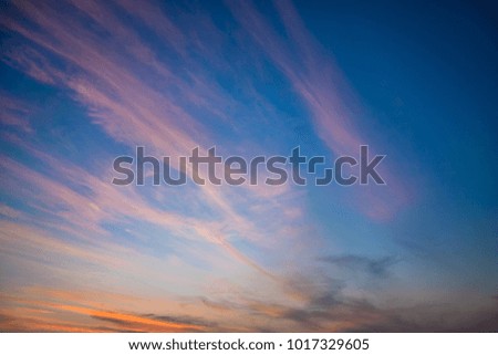 Beautiful color of twilight sky, close up