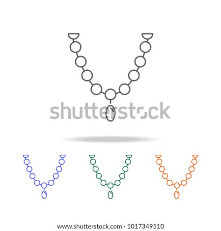 Necklace icon. Element multi color female accessories icons for mobile concept and web apps. Thin line  icon for website design and development, app development. Premium icon on white background
