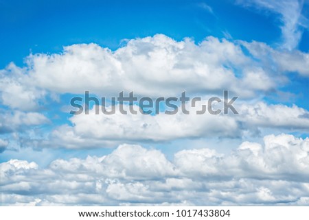 beautiful blue sky and white clouds on background wallpaper