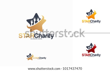 Star Charity logo designs concept, Shine Care logo template vector
