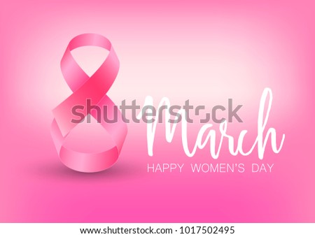 Happy Women's Day greeting card. Creative Template, Banner or Flyer design with stylish text 8 March
