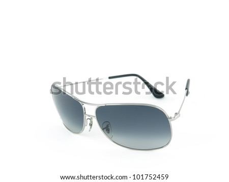 black sunglasses over white background
