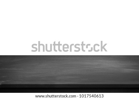 Black table top isolated on white background.