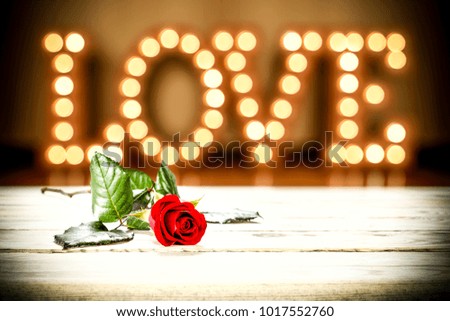 Desk of free space for your decoration and valentine background of love and flowers 