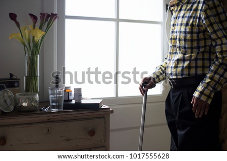 An elderly Indian man at the retirement house Royalty-Free Stock Photo #1017555628