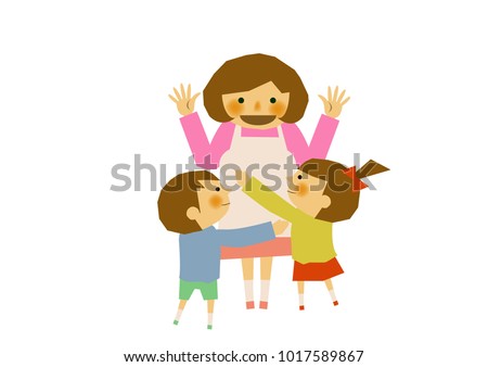 Clip art of the mother and children.
Image of kindergarten, nursery school.
Image of maternity.

Image of affection of mother and child.
Mother's love and images of children.

