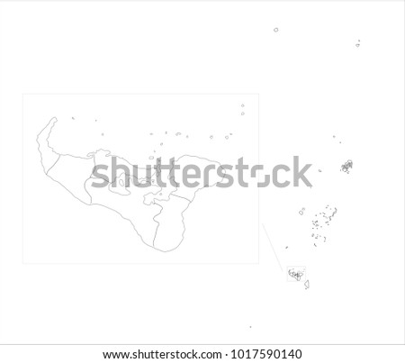Vector Illustration Map of Tonga in white background for continue, Map Of Tonga Isolated On White Background.