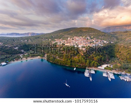 Spartochori port harbour in Meganisi Island near Lefkada Greece