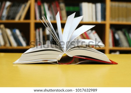 Opened book on the table