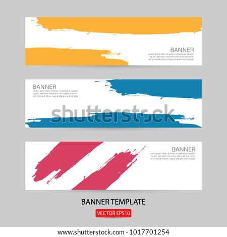 grunge banner template hand drawn painted scratched. grunge design banner template for promotion . vector Illustrations template of Grunge abstract background brush texture for promotion. Eps10 vector