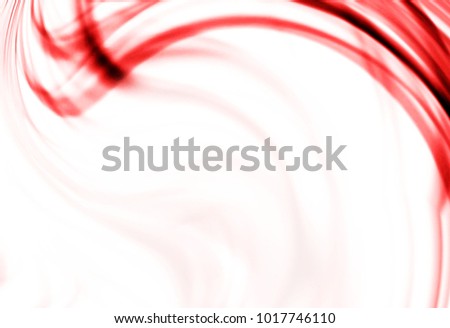 Abstract red smoke curvy lines frame and empty white copy space