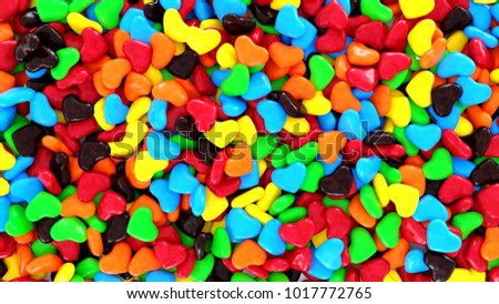Colorful hearts, Valintines day background, 3d illustration