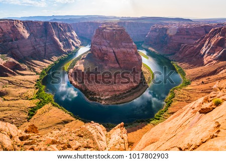 beautiful horseshoe bend on sunny day,Page,Arizona,usa.
 Royalty-Free Stock Photo #1017802903