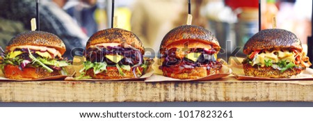 vegan burger in the street market
