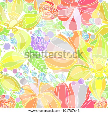 Seamless pattern with summer flowers