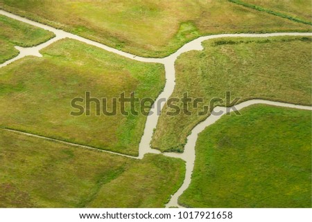 aerial view of fields at Le Perrier in the department of Vendée in France