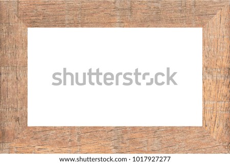 wood frame on white background 