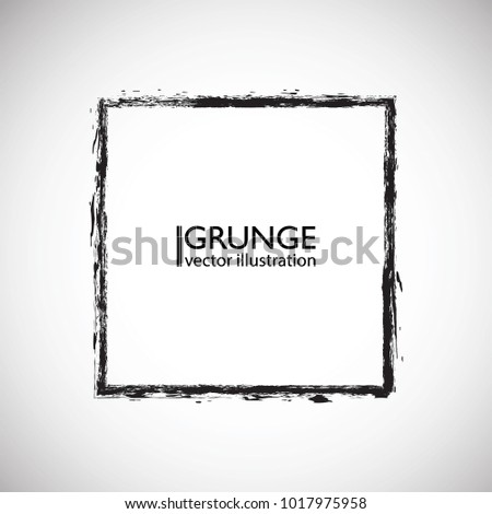 Rectangle Retro Shape. Black Stamp. Banners, Insignias,stamps,Icons, Labels,frames and Badges. Brush Strokes . grunge texture Vector .