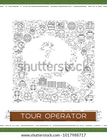 Line travel icons are grouped in Tour operator
