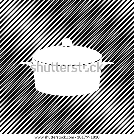 Pan sign. Vector. Icon. Hole in moire background.