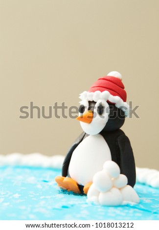 Winter Penguin Sculpture 