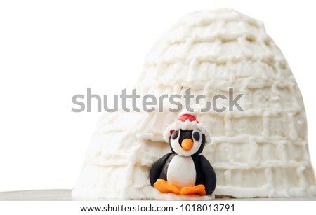 Winter Penguin Sculpture