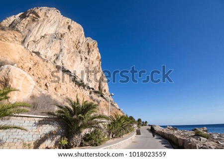 View from the Ifach penyon rock in Calpe coast Alicante Spain