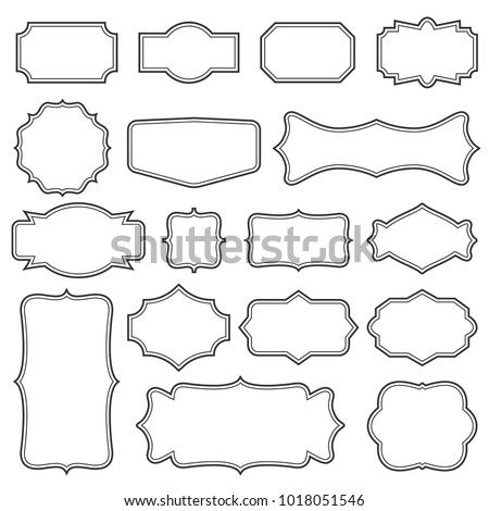 Creative vector illustration set of decorative vintage frames isolated on transparent background. Art design border labels. Blank frames template. Abstract concept graphic retro element Royalty-Free Stock Photo #1018051546