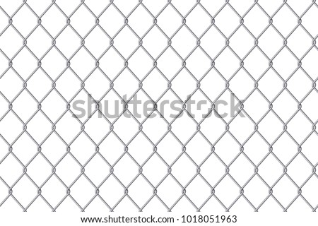 Creative vector illustration of chain link fence wire mesh steel metal isolated on transparent background. Art design gate made. Prison barrier, secured property. Abstract concept graphic element Royalty-Free Stock Photo #1018051963