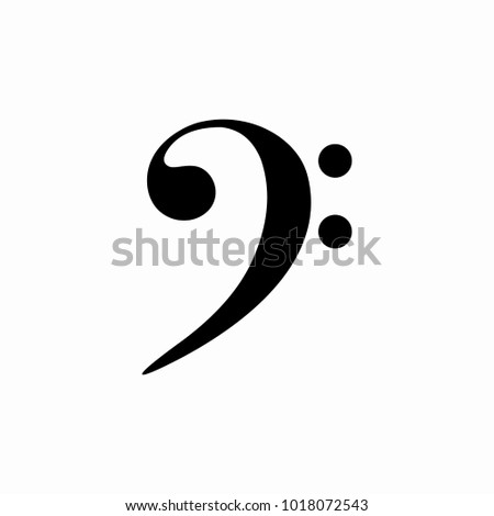 Bass cleff icon vector collection, colourful bass clef vector isolated on white background Royalty-Free Stock Photo #1018072543