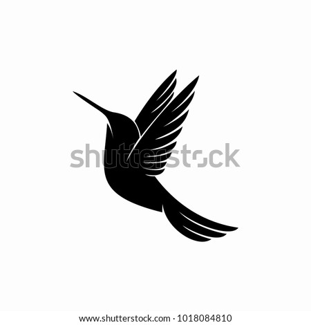 Hummingbird logo design inspiration isolated on white background Royalty-Free Stock Photo #1018084810
