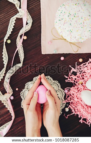 easter decoration, pink eggs
