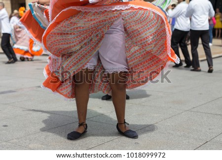 Traditional knickers of a colombian dancer Royalty-Free Stock Photo #1018099972