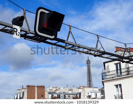 red traffic light in Paris