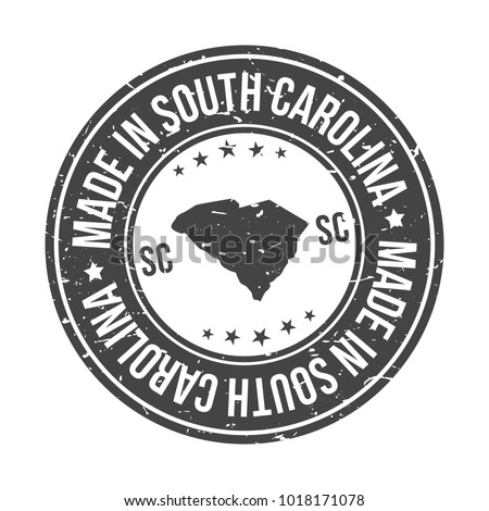 Made in South Carolina State USA Quality Original Stamp Design Vector Art 
