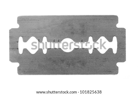 Traditional razor blade isolated on white. Royalty-Free Stock Photo #101825638