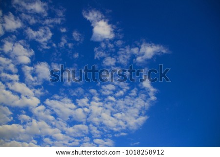 Blue sky and cloud view on fine day.