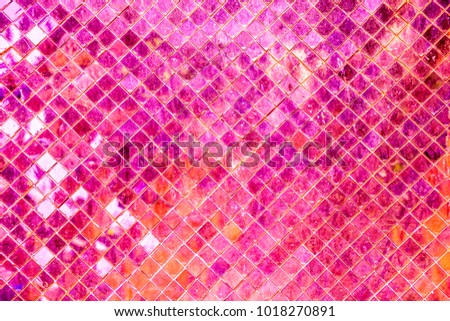 Pink mosaic background, Tile Glass seamless pattern mosaic background for modern Interior design style.