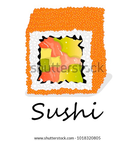 Sushi illustration on a white background isolated
