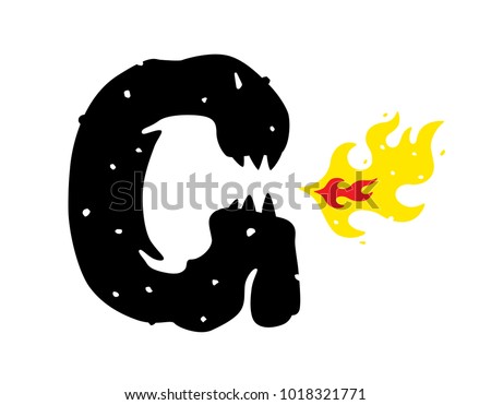 Logo illustration of lizard dragon. Vector flat logo. Image is isolated on white background. Sign mascot of the company. Corporate identity. Fire-breathing dragon logo.
