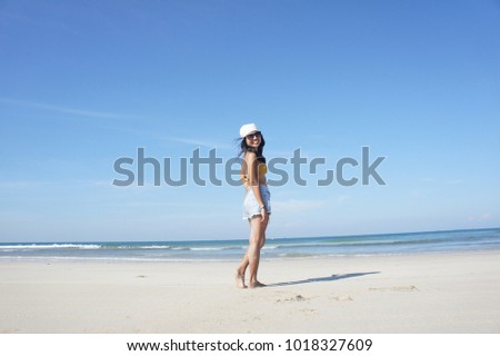 Girl chill out on beach